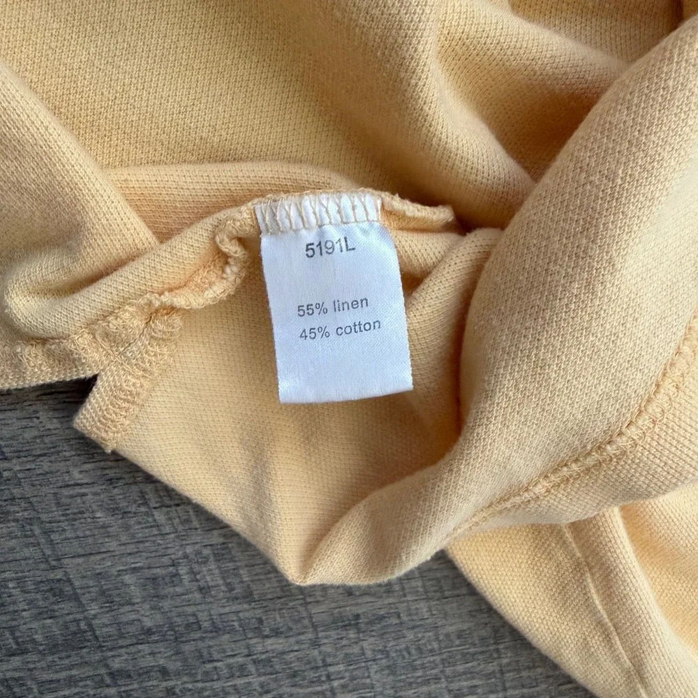 Lacoste Mens Linen Cotton Polo Shirt Size 8 XXL Pastel Yellow Short Sleeve Logo